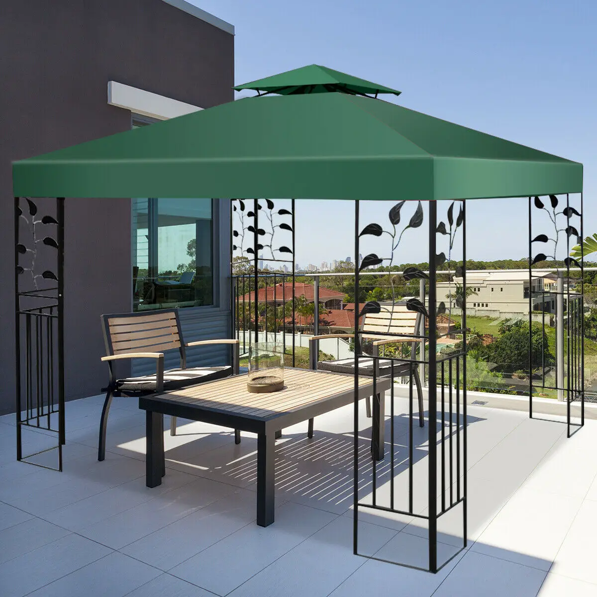 

Costway 10' X 10' Gazebo Top Cover Patio Canopy Replacement 2-Tier 3 COLOR