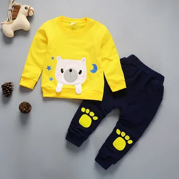 

1 2 3 4 Year Boys Clothes Girls Clothing Set Long Sleeve Cartoon Shirt Pants Kids Spring Autumn Suits Casual Children Costume