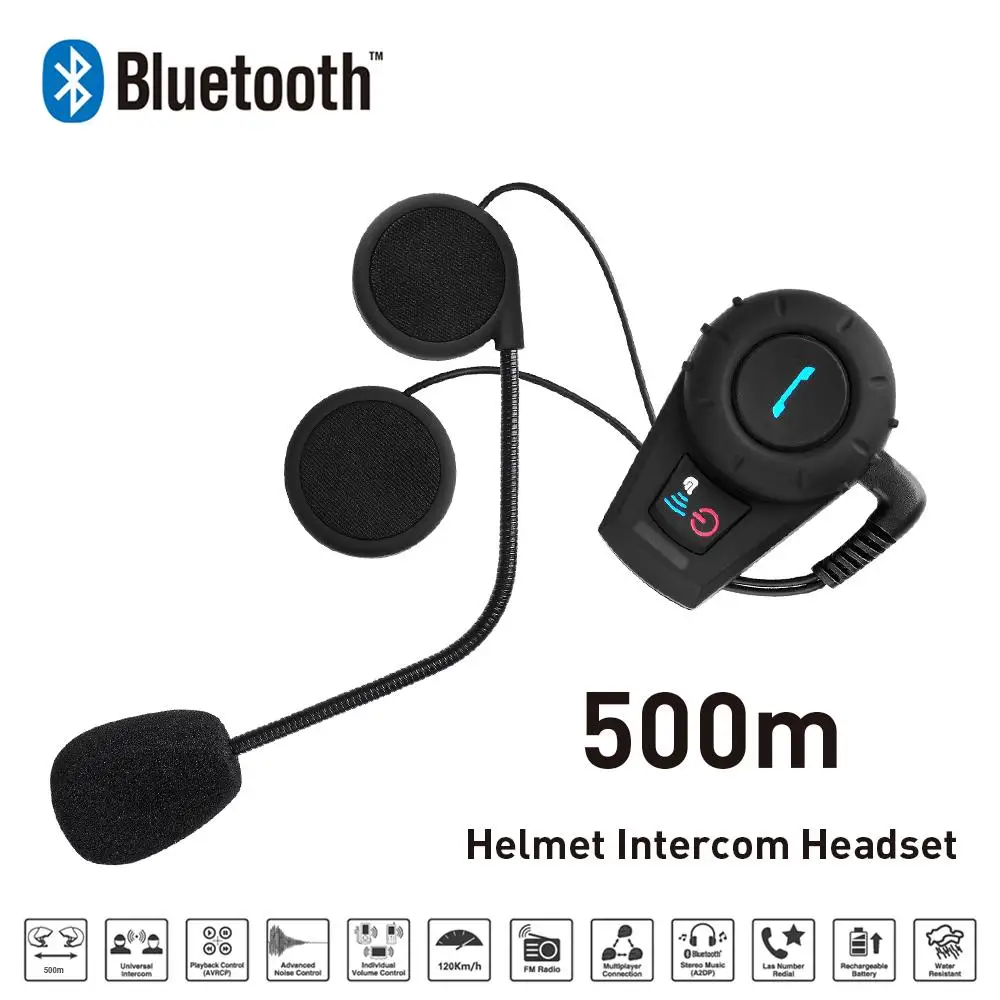 

Freedconn 1PC/Set 500 Meters WaterProof Motorcycle Helmet Intercom Headset Bluetooth Intercom Sports FDC-01VB Helmet Intercom
