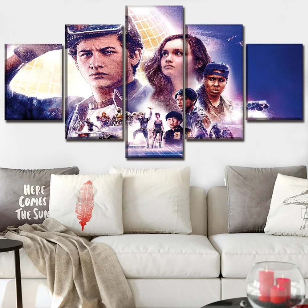 

One Set 5 Pieces Canvas Printed Movie Ready Player One Character Poster Modern Artwork Home Decorative Wall Picture Framework