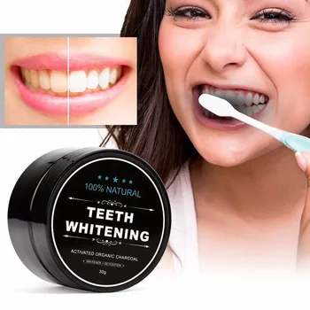 

1PCS Teeth Whitening Powder Oral Clean Natural Activated Charcoal Toothpaste Cleaning Removes Plaque Stains Bleaching Dental 30g