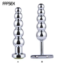 FFFSEX Metal Anal Hook Butt Plug With Five Balls, Anal Dildo Prostate Plug Stainless Steel Anal Sex Gay Toys For Men Women