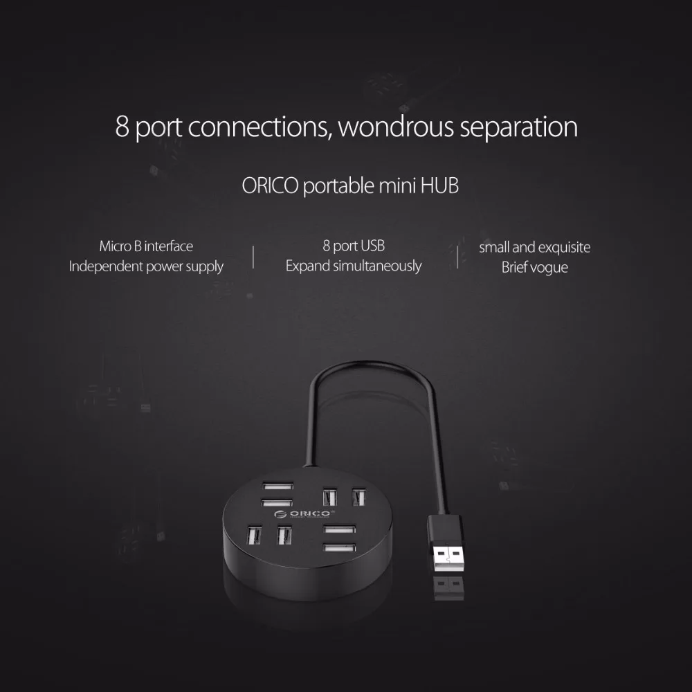 ORICO 8 Порты и разъёмы Портативный концентратор мини USB 2 0 хаб для портативных Desktopk