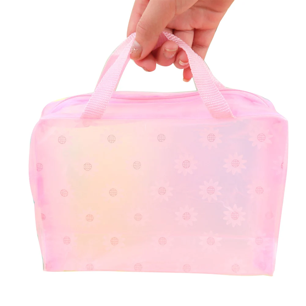 Модная прозрачная косметичка с цветочным принтом; Товары для малышей; косметичка на молнии; Водонепроницаемая сумка для хранения; сумка для купания; прочный карман