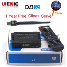 Satellite TV Receiver decoder freesat V7 HD DVB S2 USB Wfi Receptor with 7 lines Europe