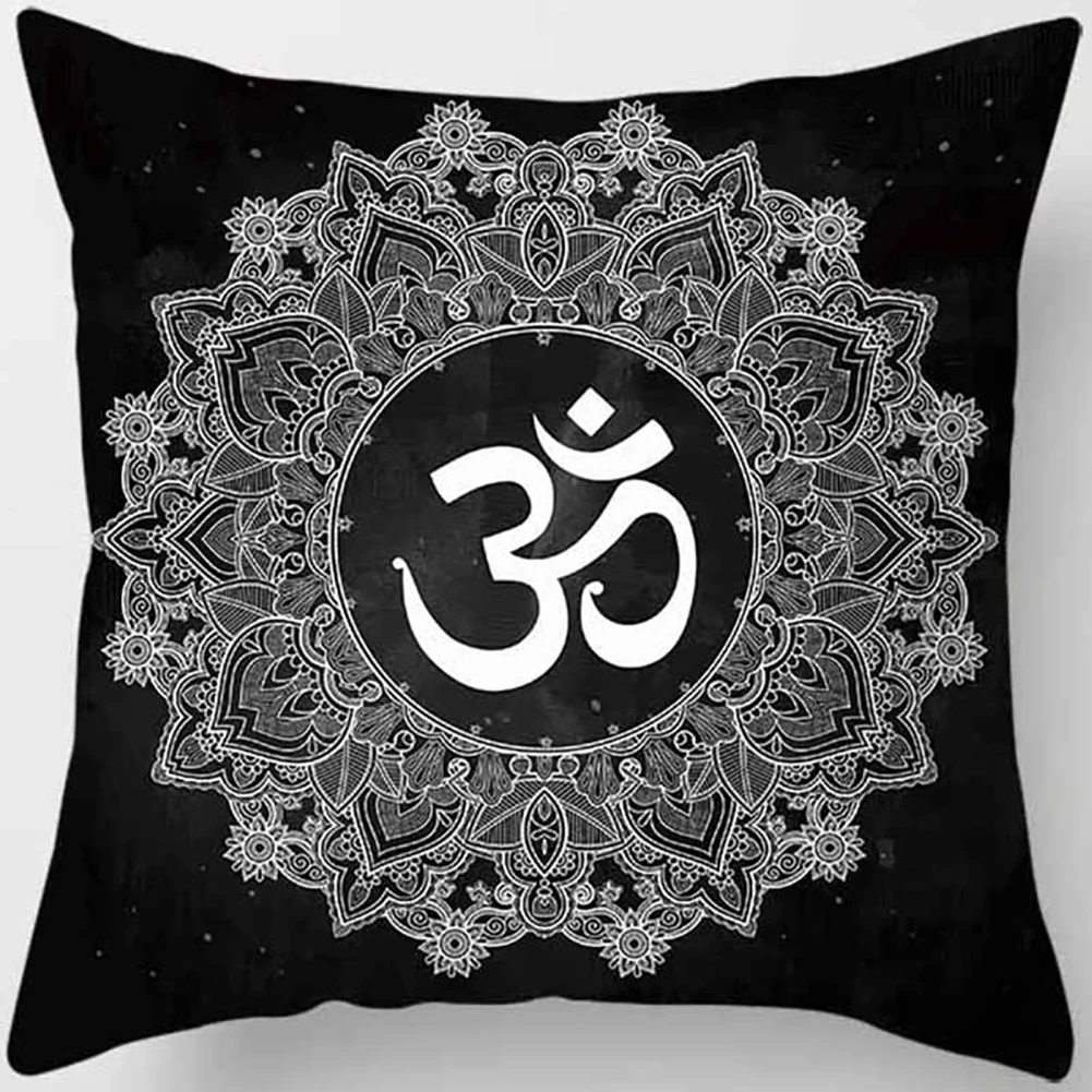 Символ йоги Ом Солнце Луна Звезда наволочка для подушки талии чехол для автомобиля диван домашний декор