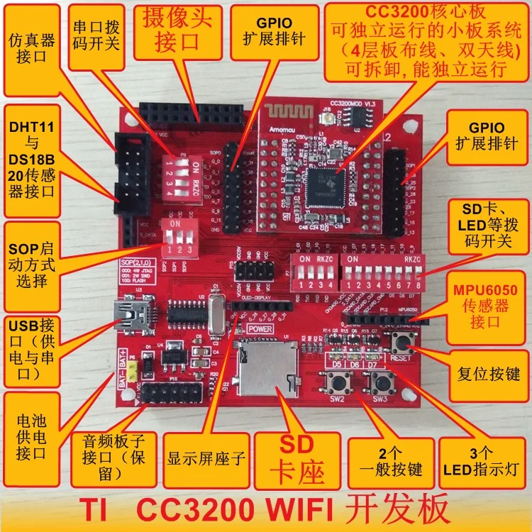 CC3200 WI-FI развитию аудио и видео передачи TCP, UDP программируемая низкая Мощность потребление