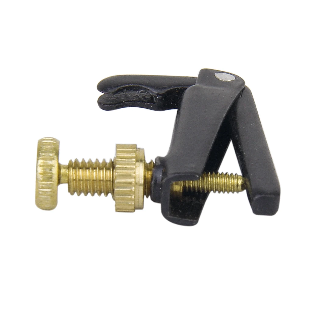 4pcs Metal Violin Fine Tuner Adjuster 1/2 1/4 String Tuning Peg Black With Gold Screw