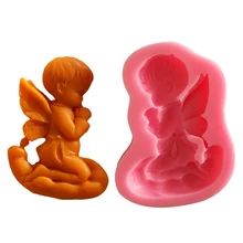 2 шт. желая модель ангела набор для работы с мастикой «сделай сам» формы для выпечки торта Декор силиконовая форма повторное использование антипригарная милая форма для выпечки HTQ99