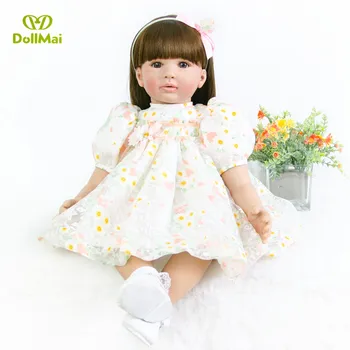 

60cm High-end vinyl silicone reborn baby doll toy newborn girl babies princess doll birthday gift play house toy bebe reborn