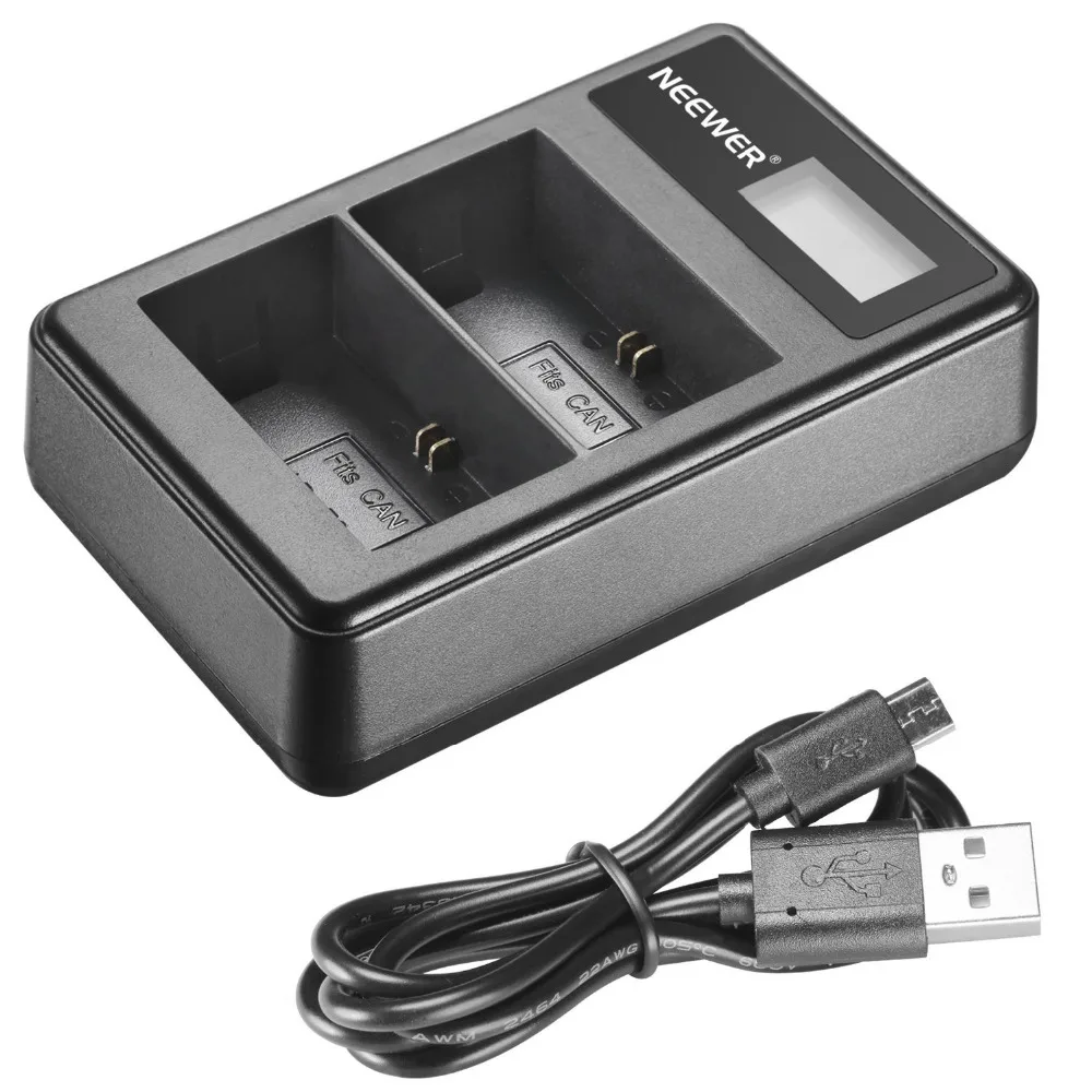 Neewer USB Dual Battery Charger LED Display for Canon LP E6 Battery/Canon EOS 5D 5DS 6D 60Da 7D