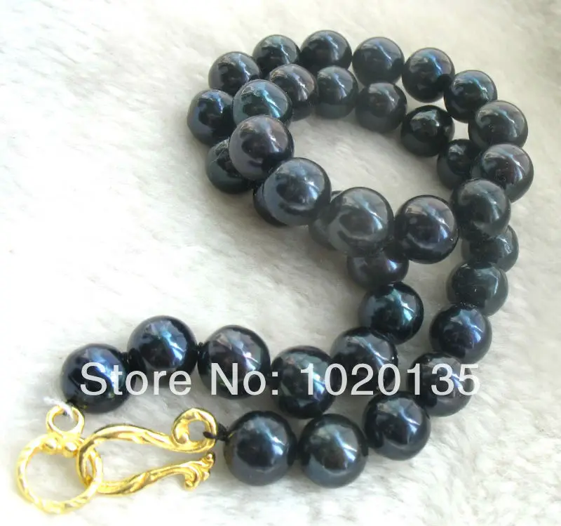Wow! Пресноводный жемчуг черный округлый 10-11 мм Ожерелье 17,5 "FPPJ natuer бусы оптовая продажа
