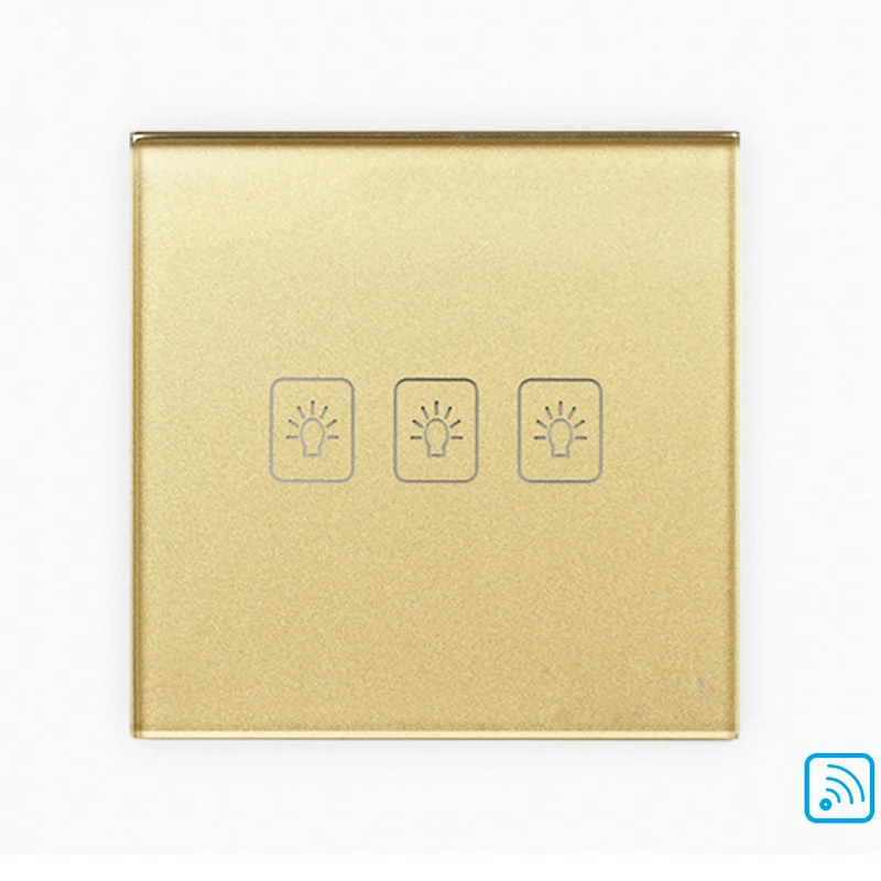3 банды 1 способ WiFi Smart стене выключатель света Touch Панель пульт дистанционного ЕС Тип 433.92 мГц