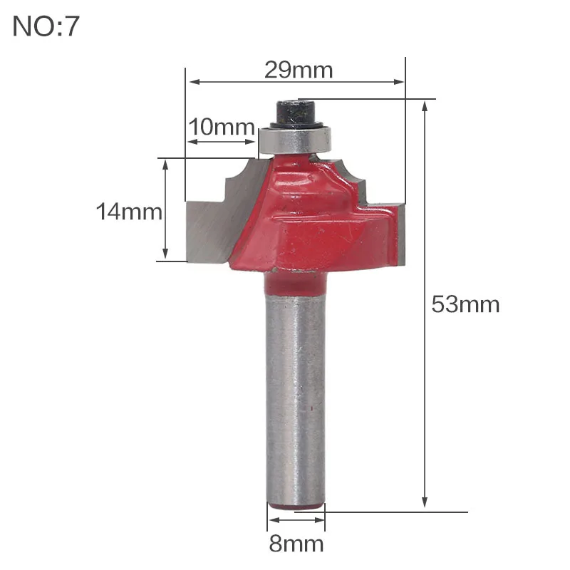 8 мм традиционный Ogee кромкоформовочный маршрутизатор бит-" хвостовик деревообрабатывающий нож Линия для дерева - Длина режущей кромки: NO7