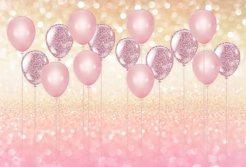 pink luxury balloon photography backdrop girl bokeh glitter birthday