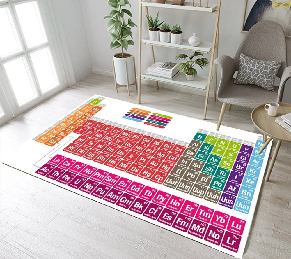 

LB Periodic Table of Elements Doormat Non-slip Area Rugs Bedroom Bathroom Carpet For Kids Living Room Kitchen Cushion Floor Mat