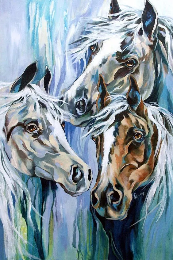 Spirit Horses Painting by Rae Andrews - Spirit Horses Fine Art Prints and Posters for Sale