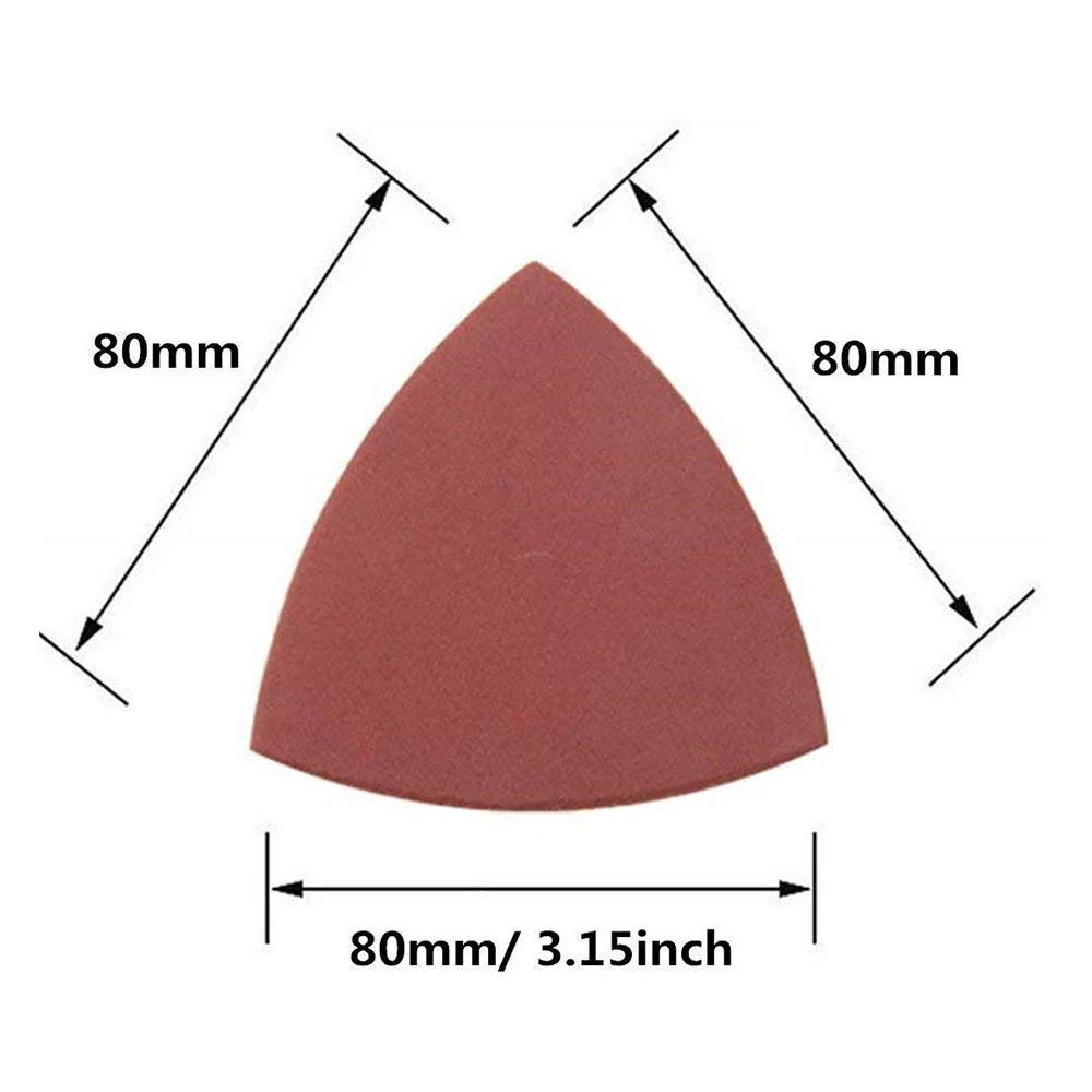 60 шт треугольная наждачная бумага с крючками и петлями, подходит для 3-1/8 дюймовых осциллирующих многофункциональных шлифовальных инструментов, ассорти 40 60 80 100 120