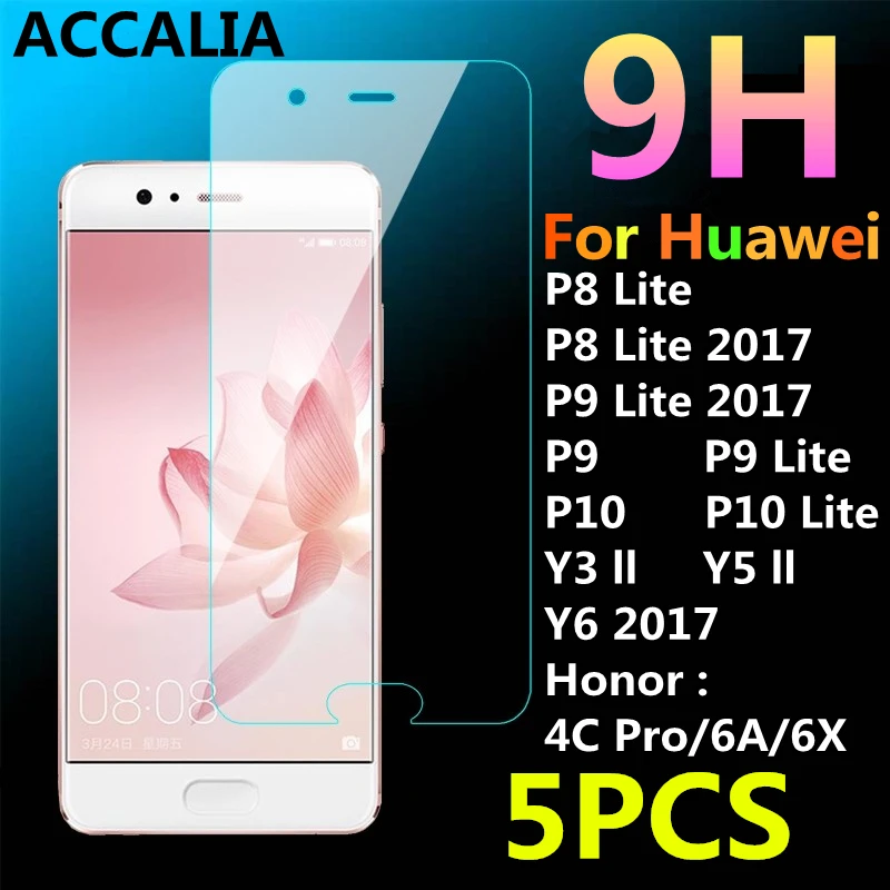 5 шт. закаленное стекло для Huawei P8 P9 Lite Защита экрана P10 Honor 4C Pro 6X 6A Y3 II Y5 Y6 2017 чехлы |