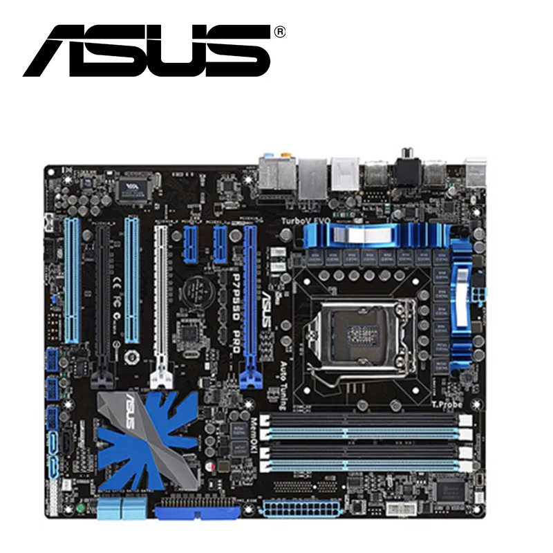 Настольная материнская плата Asus P7P55D PRO P55 Socket LGA 1156 i3 i5 i7 DDR3 16 ГБ ATX UEFI BIOS