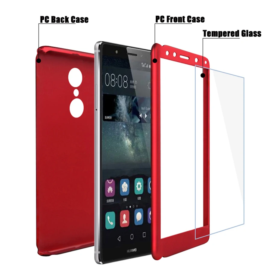 CAPAME Case For Xiaomi Redmi 4X Note 4X 4 Global 360 Case Glass Full Cover Hard Plastic Phone Cases For Xiaomi Redmi 4X Note 4X (4)