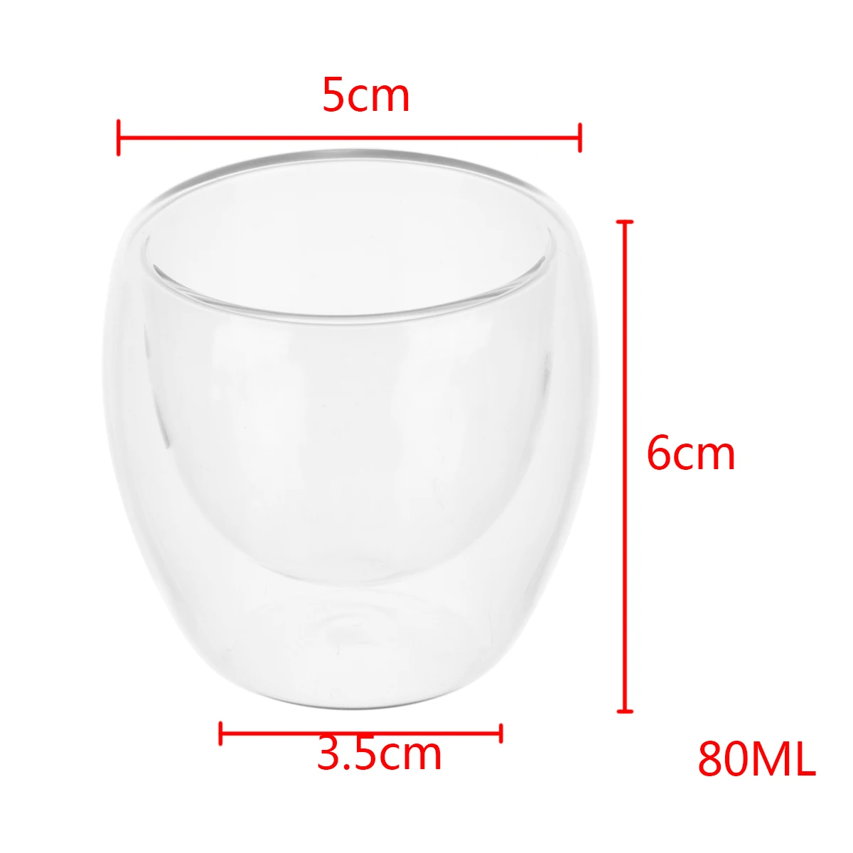 80ml Double Coffee Mugs Drinking Insulation Double Wall Glass Tea Cup Creative Gift Drinkware Milk