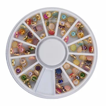 YZWLE 1 Wheel Nail Art Rhinestone &amp;amp; Decoration For DIY Nails Art Accessory Fashion Decorations Beauty Tools #JS12