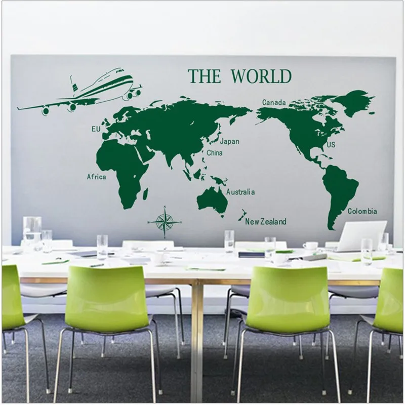 kedoede world map wall sticker company culture school classroom