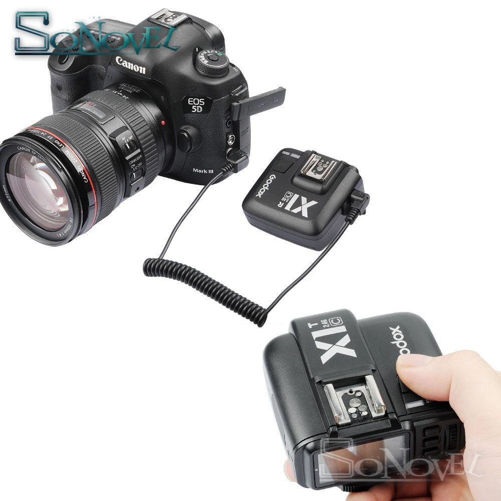 Фотография Godox X1C E TTL 2 4G с приемниками для Canon EOS 6D 7D 77D 800D 200D 5Ds TT685C V860C|wireless flash|godox