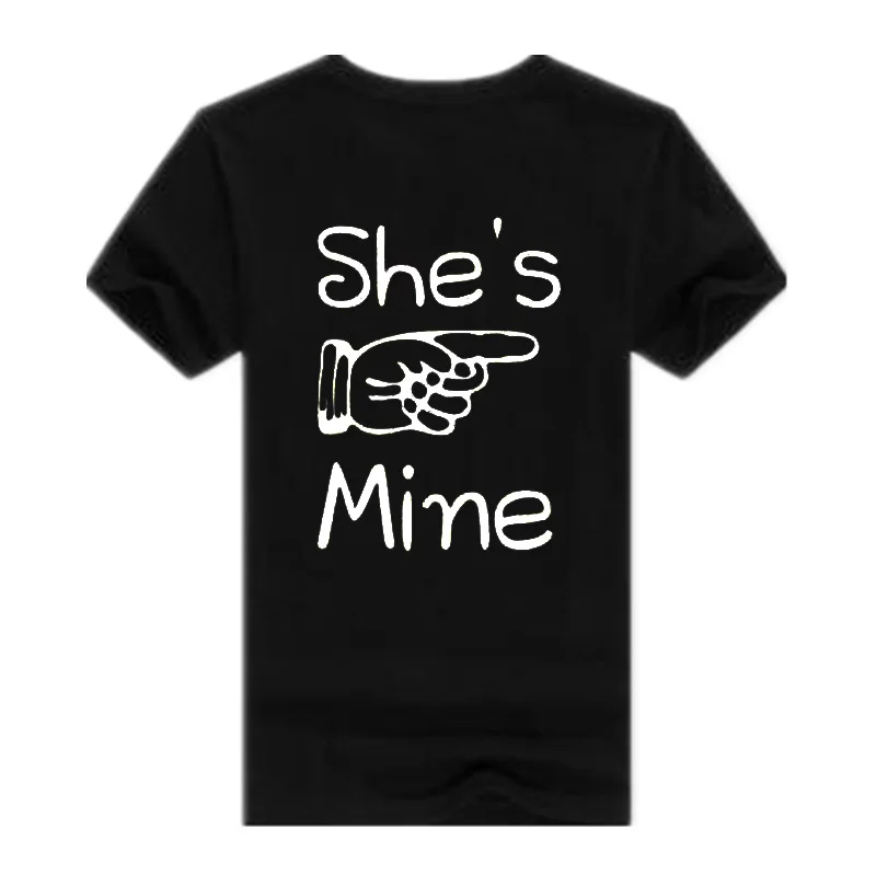 Pkorli Men Women Couple T Shirt She Is Mine He Is Mine Back Print T-Shirt Hipster Cotton Short Sleeve Couple T Shirt For Lovers Pkorli Men Women Couple T Shirt She Is Mine He Is Mine Back Print T-Shirt Hipster Cotton Short Sleeve Couple T Shirt For Lovers