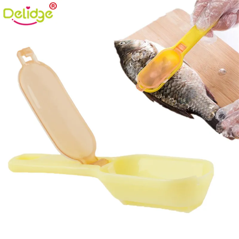 

Delidge 1 pc Plastic Fish Cleaning Tool Scraping Scales Device Fish Skin Steel Fish Shaver Remover Cleaner Descaler