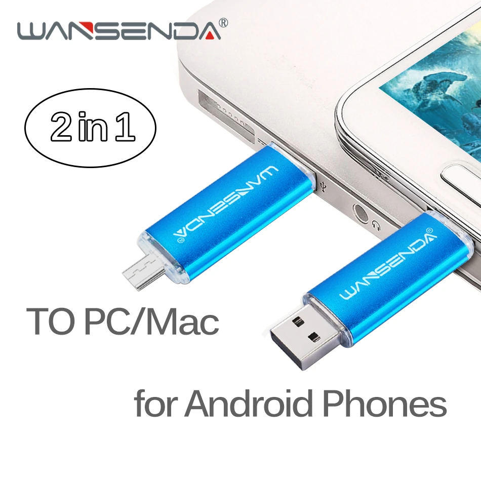 WANSENDA, OTG, Android, USB флеш-накопитель, Usb 2,0, флеш-накопитель, 256 ГБ, 128 ГБ, 64 ГБ, 32 ГБ, 16 ГБ, 8 ГБ, 4 Гб, флешка, карта памяти, 2 в 1, USB флешка