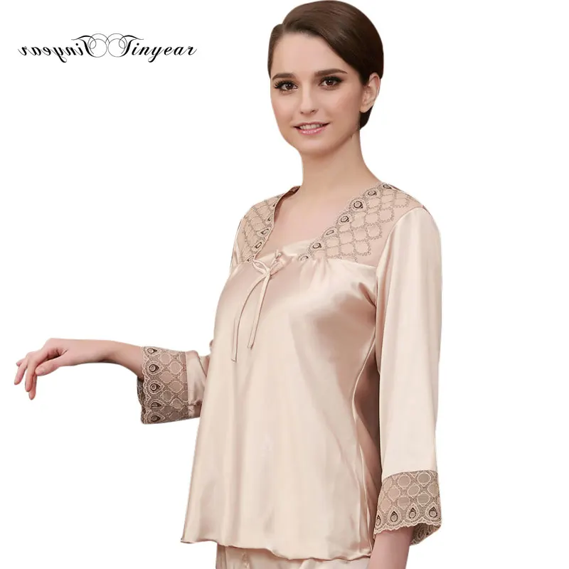 Tinyear Wholesale Silk Bridal Nightwear Satin Pajamas Women Sexy