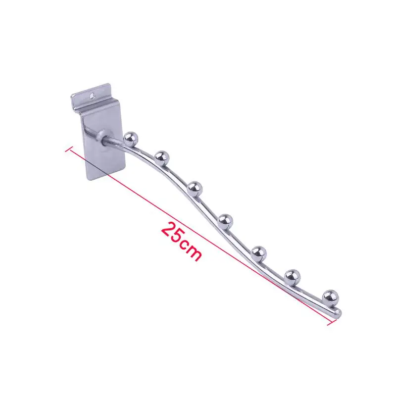Трубчатая штанга с крепежной пряжкой с защелкой крючок Полка вешалка металлический дисплей крюк полка Orgnaizer кронштейн Наклонный шаровой крючок - Color: Hook 6