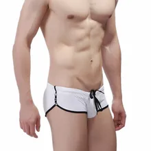 Сексуальные мужские шорты с низкой талией, спортивные шорты для бега, плавки, нижнее белье для мужчин, Быстросохнущий пляжный купальный костюм, выпуклая u-сумка, maillot de bain Boxer