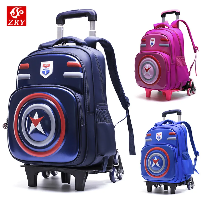 

Kids Trolley Schoolbags for Teenager Orthopedic Waterproof Primary Escolar Backpack Children Wheels Removable Bookbags Trolley