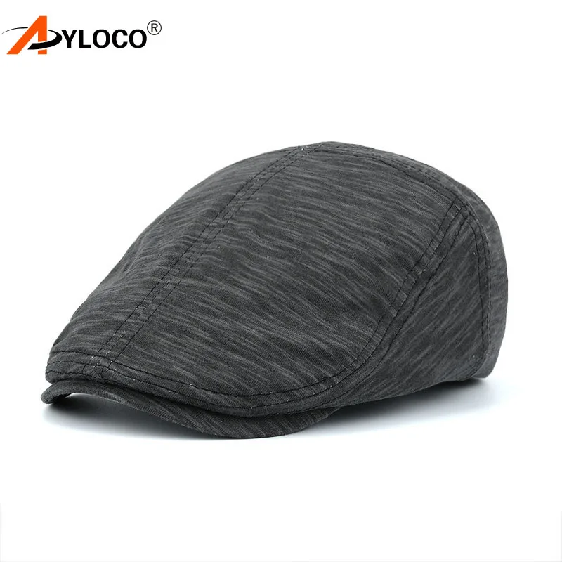 

New Spring Summer Berets Caps For Men Peaked Hiking Caps Striped Berets Hats Adjustable Casquette Retro Cap