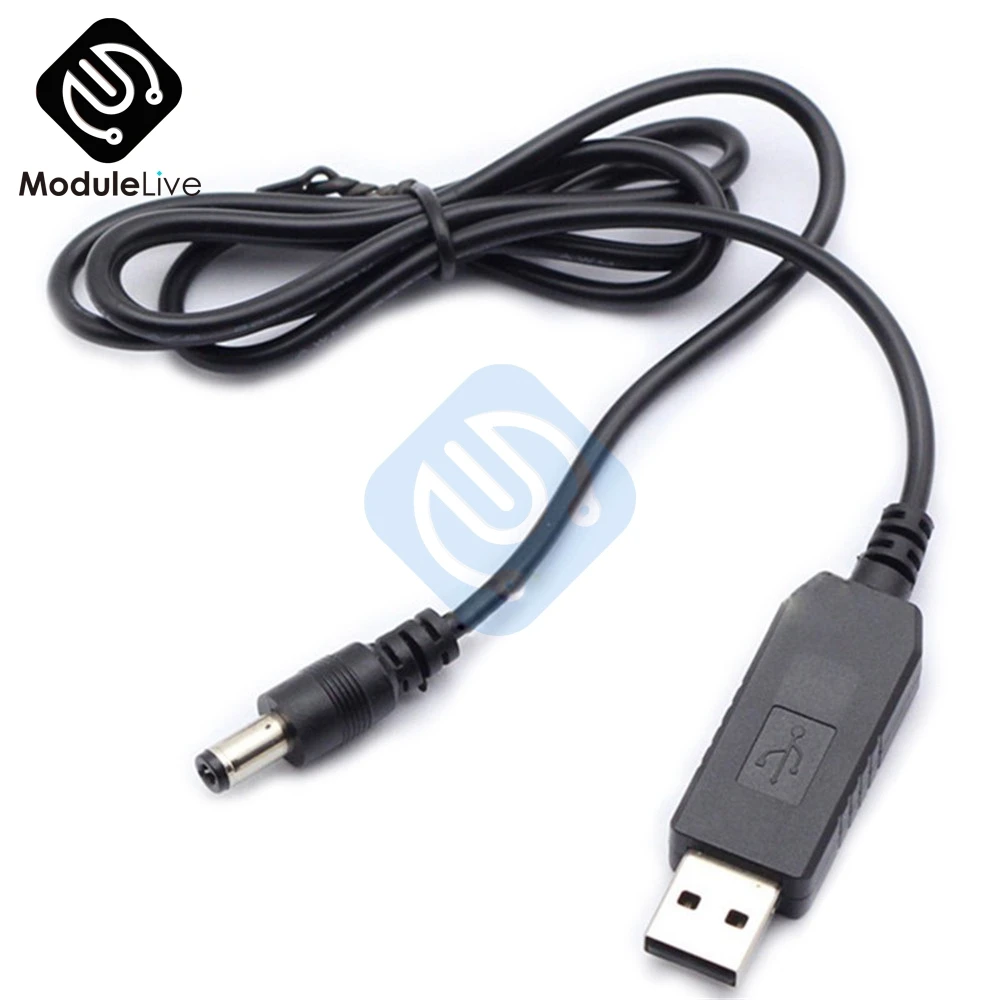 USB DC 5V к DC 12V повышающий кабель Модуль преобразователя 2,1x5,5 мм Штекерный разъем