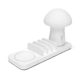 

Mushroom USB Hub Wireless Charging Pad Dock LED Lamp QC 3.0 Desktop Charger