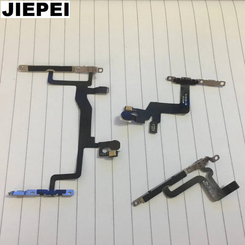 

JIEPEI 10pcs Original Power Switch On Off Volume Silent Button Mute Control Flex Cable for iPhone 6 6 6S Plus Wth Metal Bracket