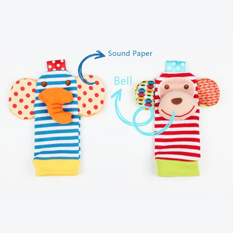Cartoon Baby Toys 0 12 Months Soft Animal Baby Rattles Children Infant Newborn Plush Sock Baby 5