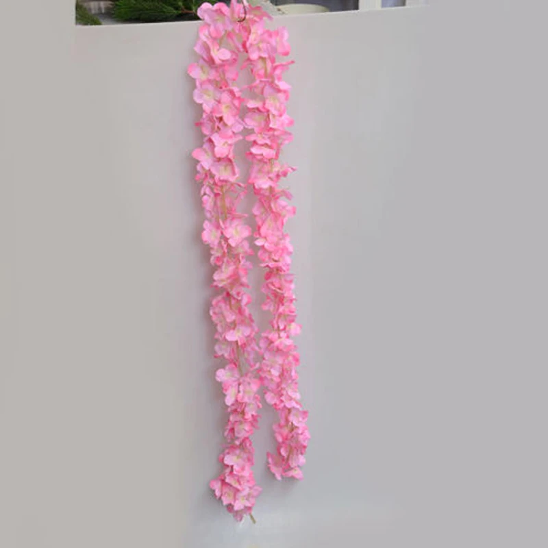 Artificial Hanging Silk Hydrangea Bouquet Flower Vine Wedding Party Home Decor