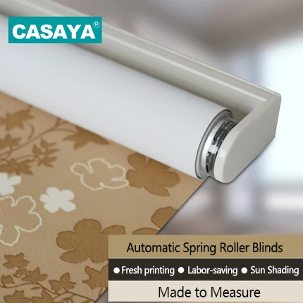 

CASAYA waterproof Spring Roller Blinds Labor saving design Automatic up and down Printed Roller Shades
