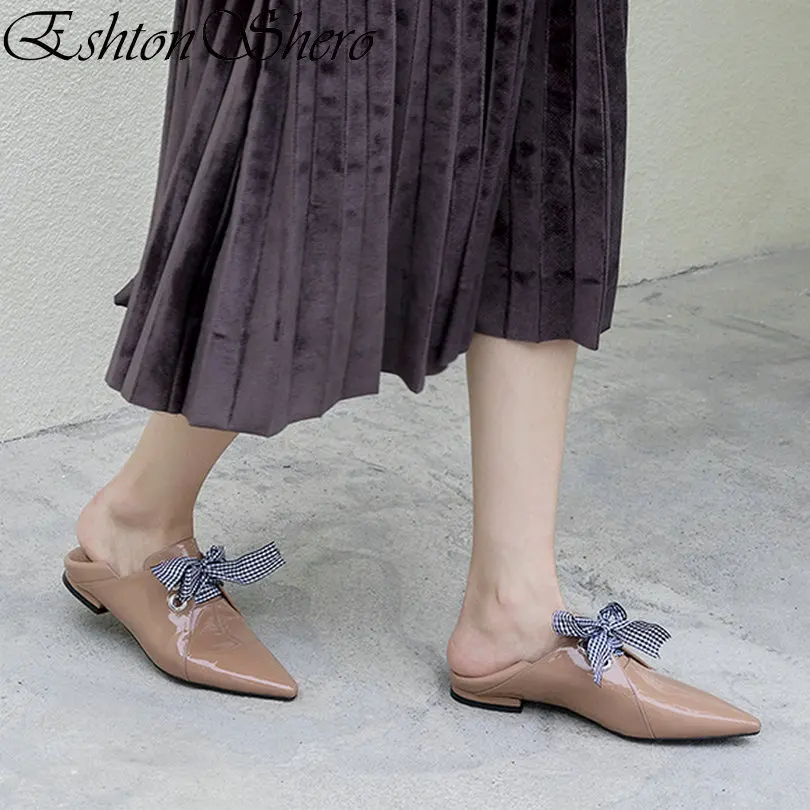 Pu Papillon noeud De Verni Femme En Noir Nude Talons 3 Appartements Plat Orteil 9 Cuir Eshtonshero Femmes Mariage Pointu Chaussures Dames Taille noir qSVUzMpG