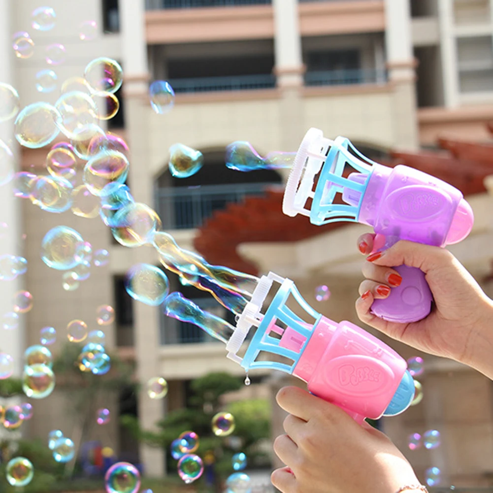 

Summer Funny Magic Automation Bubbles Toy Electricity Fan Water Gun Automation Bubble Maker Gun Machine Children Game Gift