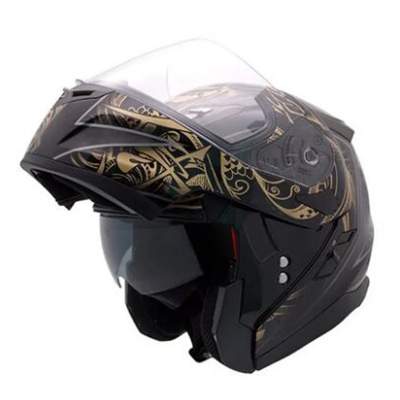 

New YOHE Flip Up Double lens Motorcycle Helmets Open Face Motorbike Helmet for women and men Full Face Moto casque