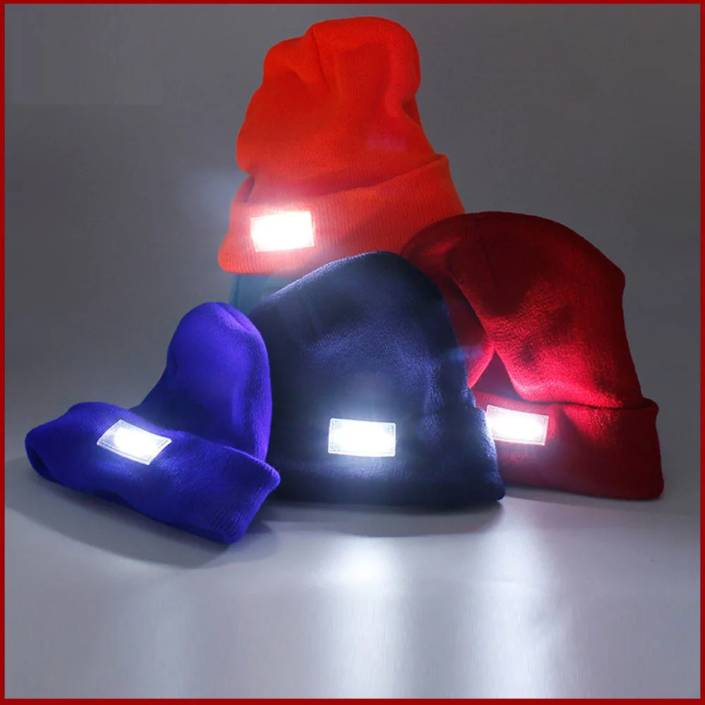 

LED Light Cap Knit Beanie Hat with Batteries Outdoor Hunting Camping Fishing Lighting Solar Light Energy Solar Camping Light6.19