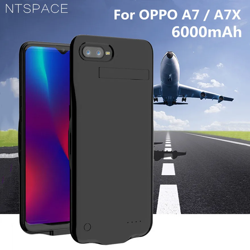 NTSPACE портативный блок питания зарядное устройство чехол для OPPO A7 A7X зарядное устройство чехол 6000 мАч Внешний блок питания Стенд задняя крышка