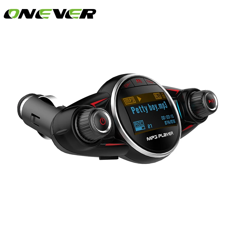 

Onever Wireless Bluetooth FM Transmitter Car Kit MP3 Player U disk 1.3 inch LCD Screen Display 2.1A Double USB Charger Adapter