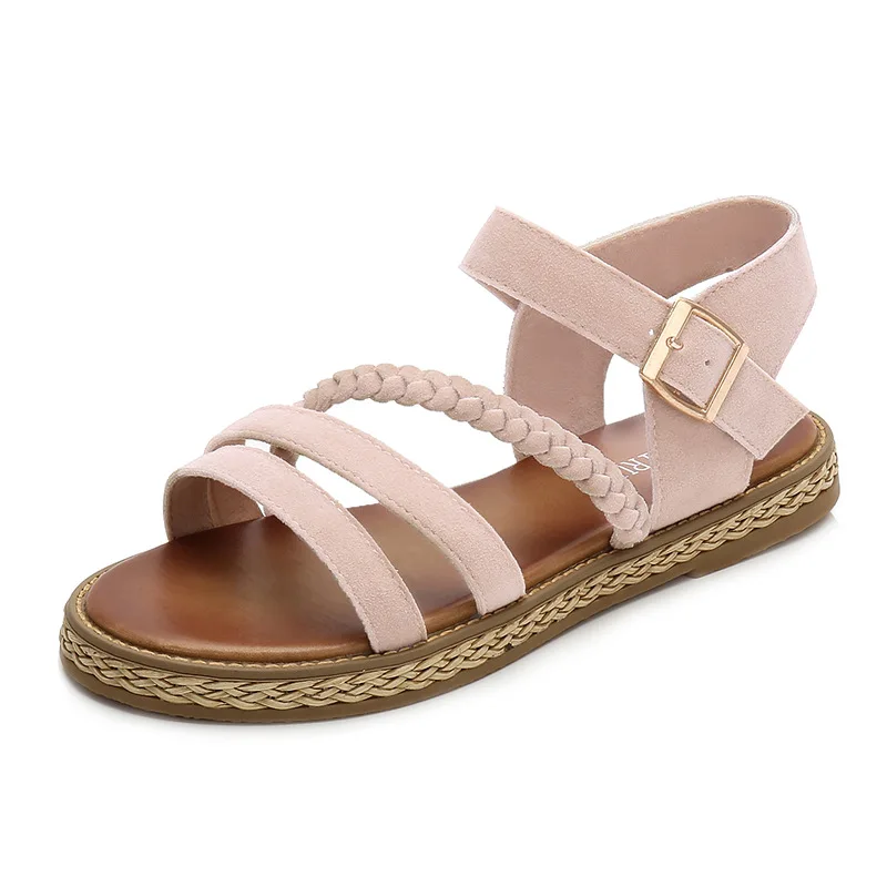 

2019 summer new fashion simple solid color sandals women comfortable wild casual sandals